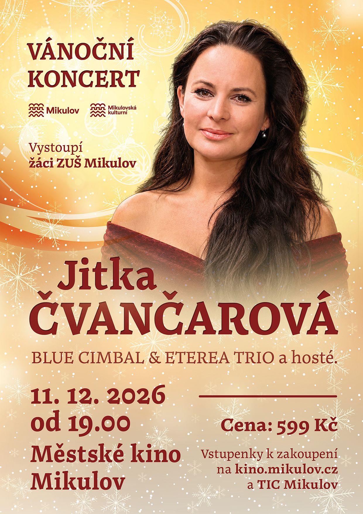 Vánoční koncert: Jitka Čvančarová, BLUE CIMBAL & ETEREA Trio a hosté